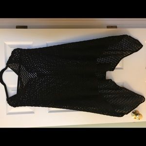 Crochet black poncho